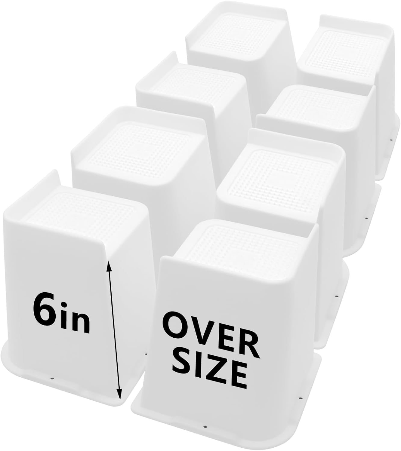 8 Pack Bed Risers 6 inch Heavy Duty for Furniture Support