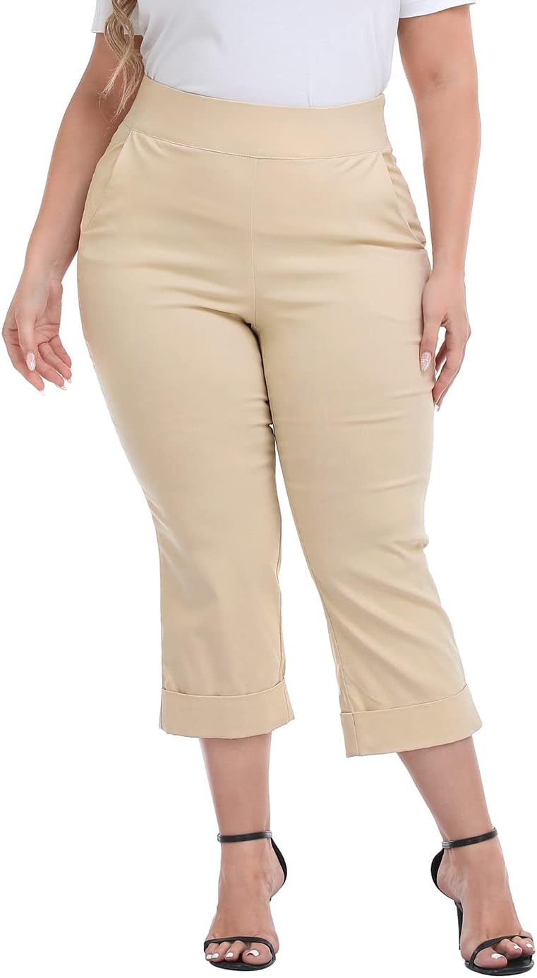Plus Size Pull On Capris for Women - Comfortable and Stylish