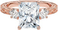 1-3 CT Moissanite Engagement Ring Colorless VVS1 Radiant Cut