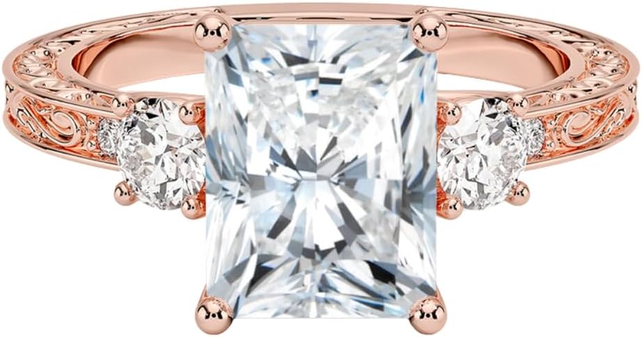 1-3 CT Moissanite Engagement Ring in Solid Gold & Silver
