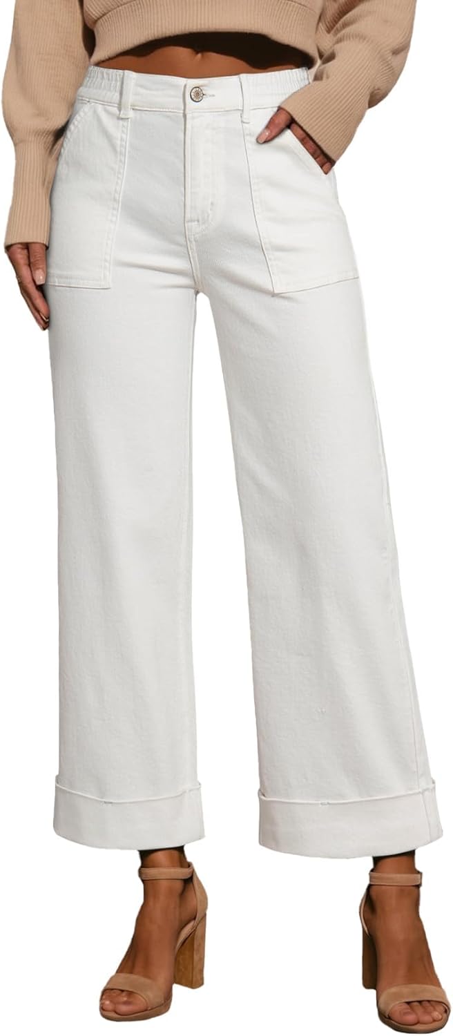 EVALESS Womens High Waist Wide Leg Jeans for Trendy Style