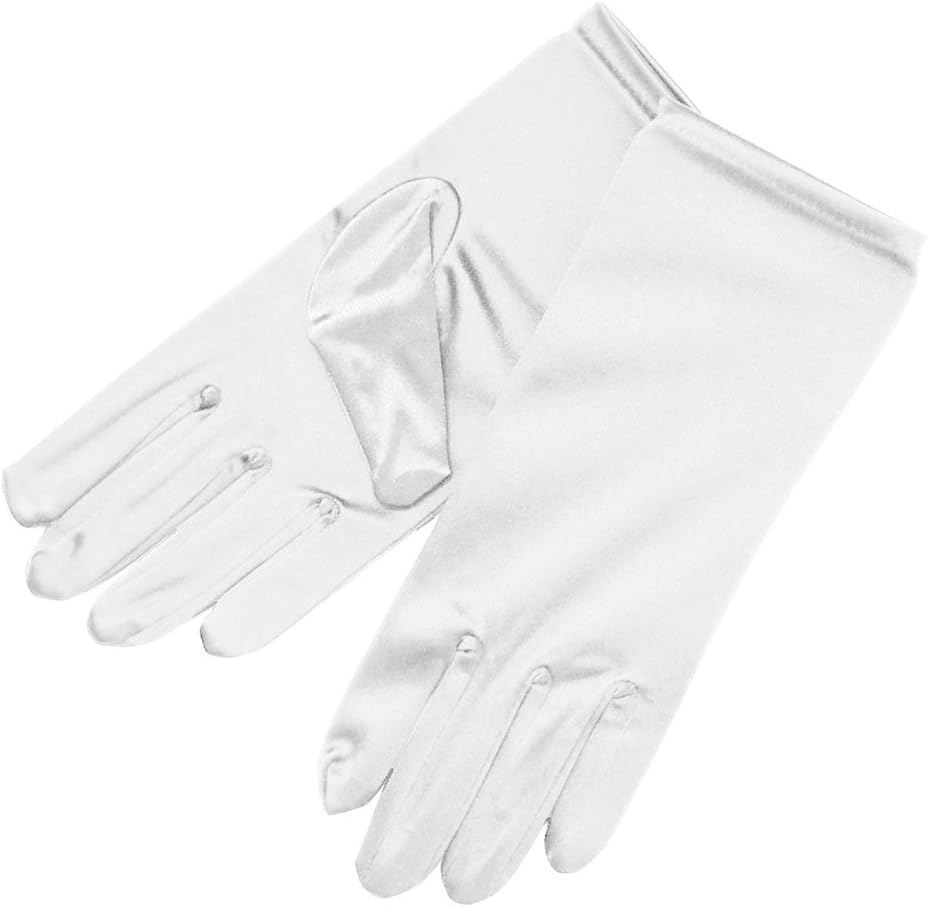 Wrist-Length Shiny Satin Gloves by ZaZa Bridal