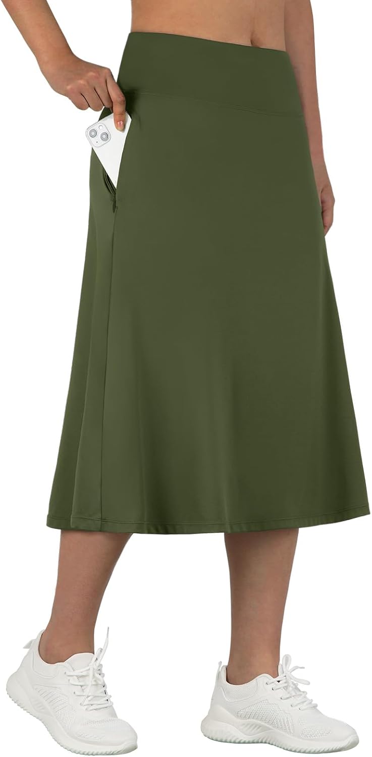 ANIVIVO Women's Midi Length Skorts with Pockets for Comfort