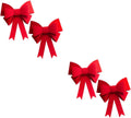 Red Bow Curtain Tiebacks 4 Pack - Magnetic Holiday Holdbacks