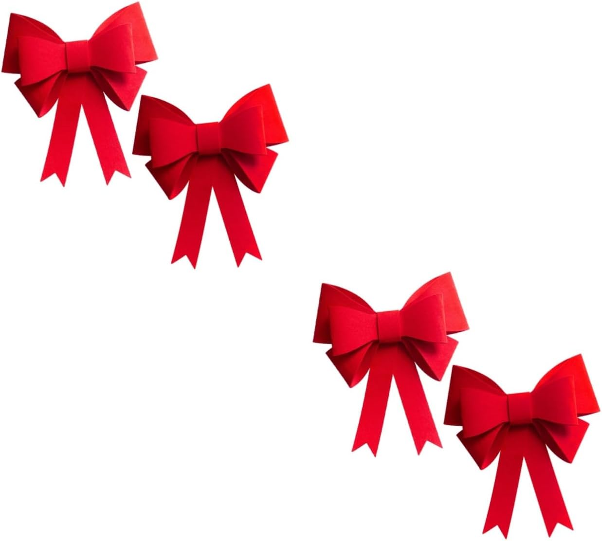 Magnetic Christmas Bow Curtain Holdbacks - Set of 4