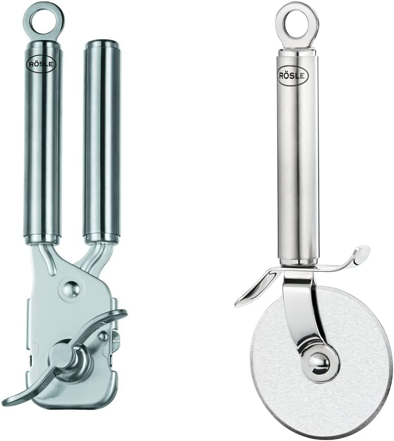 Stainless Steel Can Opener and Pizza Cutter Set for Kitchen