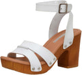 CUSHIONAIRE Sandra Faux Wood Chunky Heel Sandal - Comfortable Lift