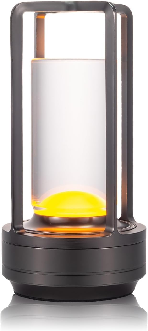 Portable Metal Table Lamp for Indoor/Outdoor Use - Rechargeable