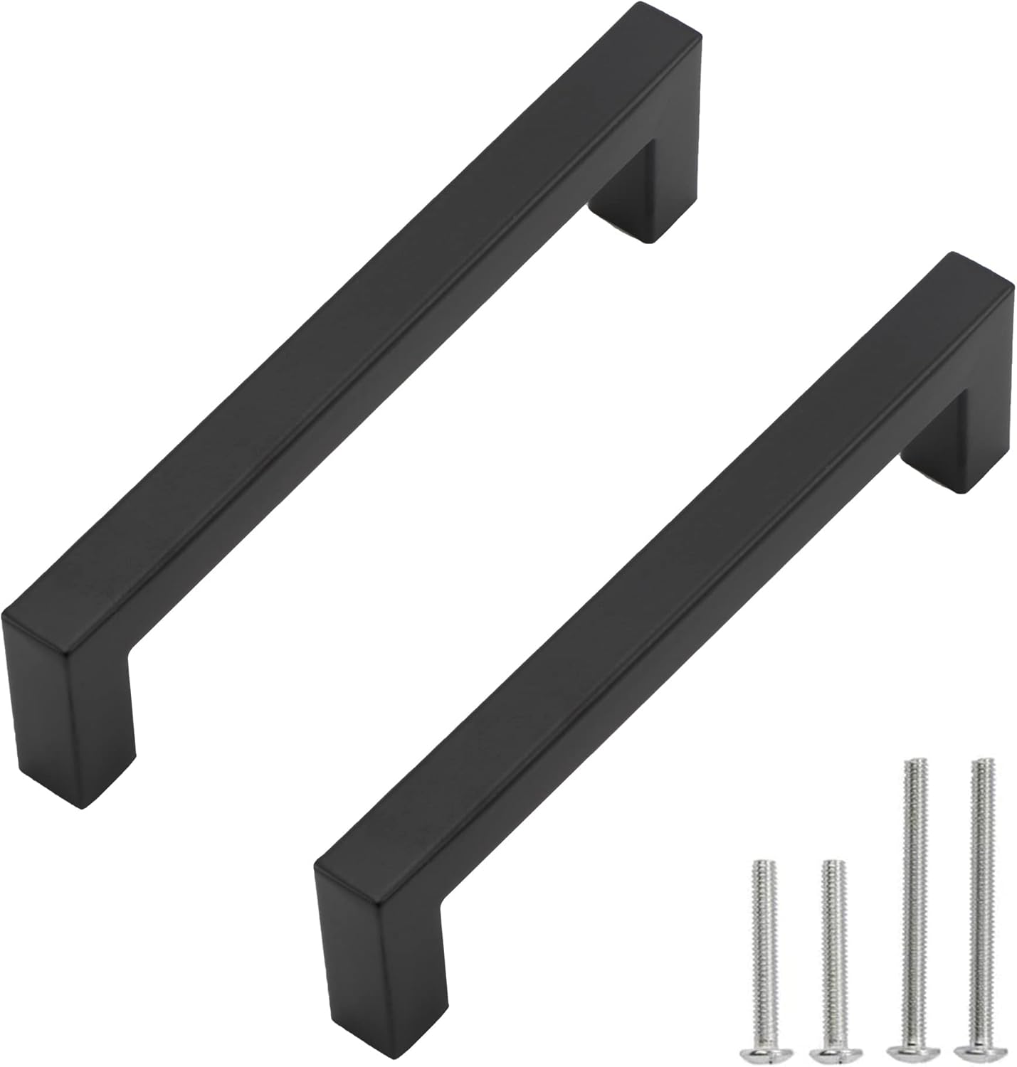 Matte Black Cabinet Pulls - Stylish Square Drawer Handles 30 Pack