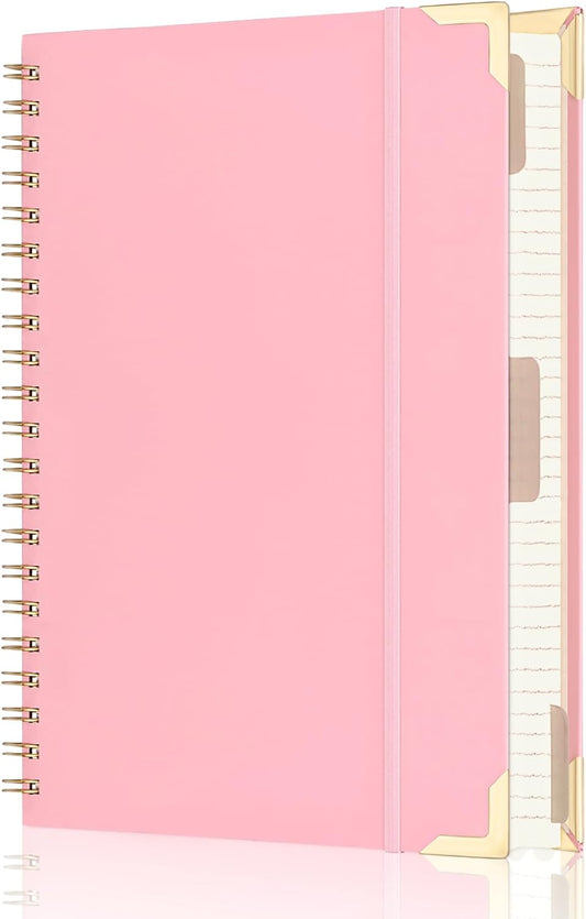 300 Pages 3 Subject Cute Spiral Notebook Pink
