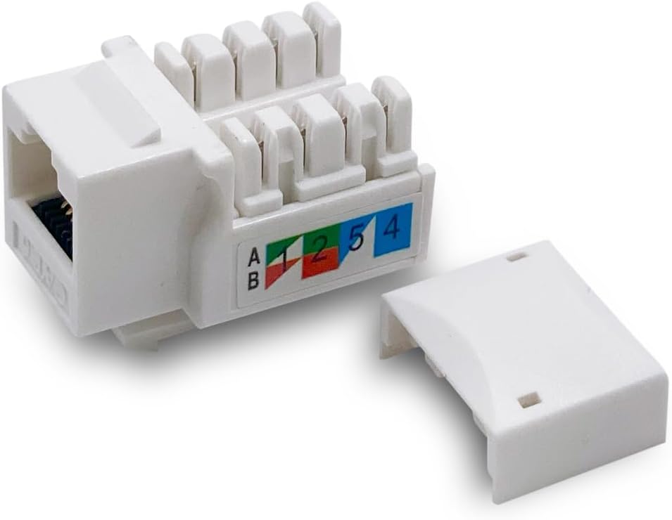 Cat6 Keystone Jack - High Quality Ethernet Wall Jack 100-Pack