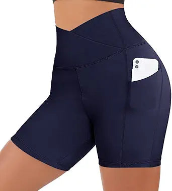HLTPRO Spandex Biker Shorts for Women with Pockets and Comfort