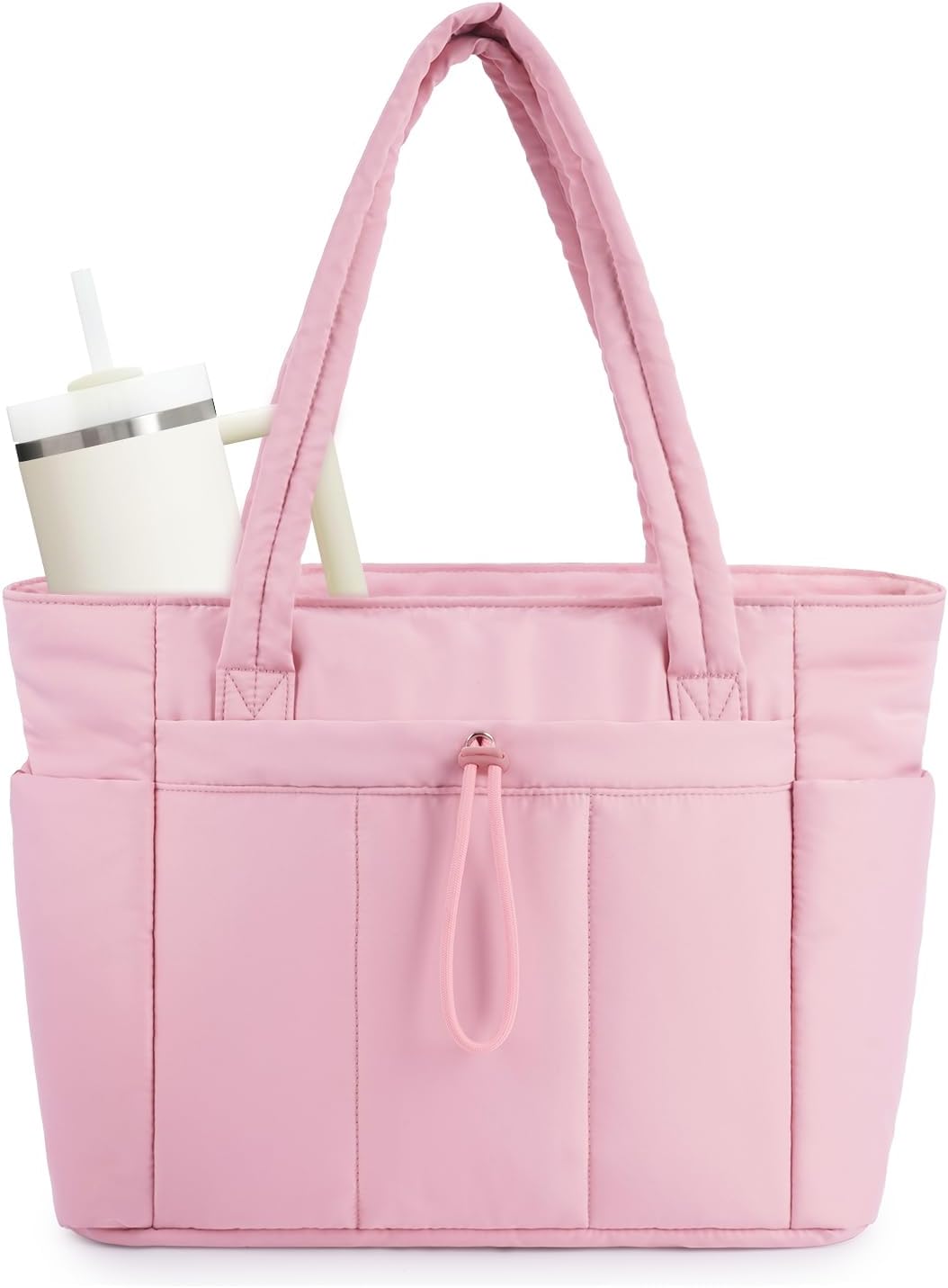 Wandering Nature Puffer Tote Bag with Laptop Compartment & More