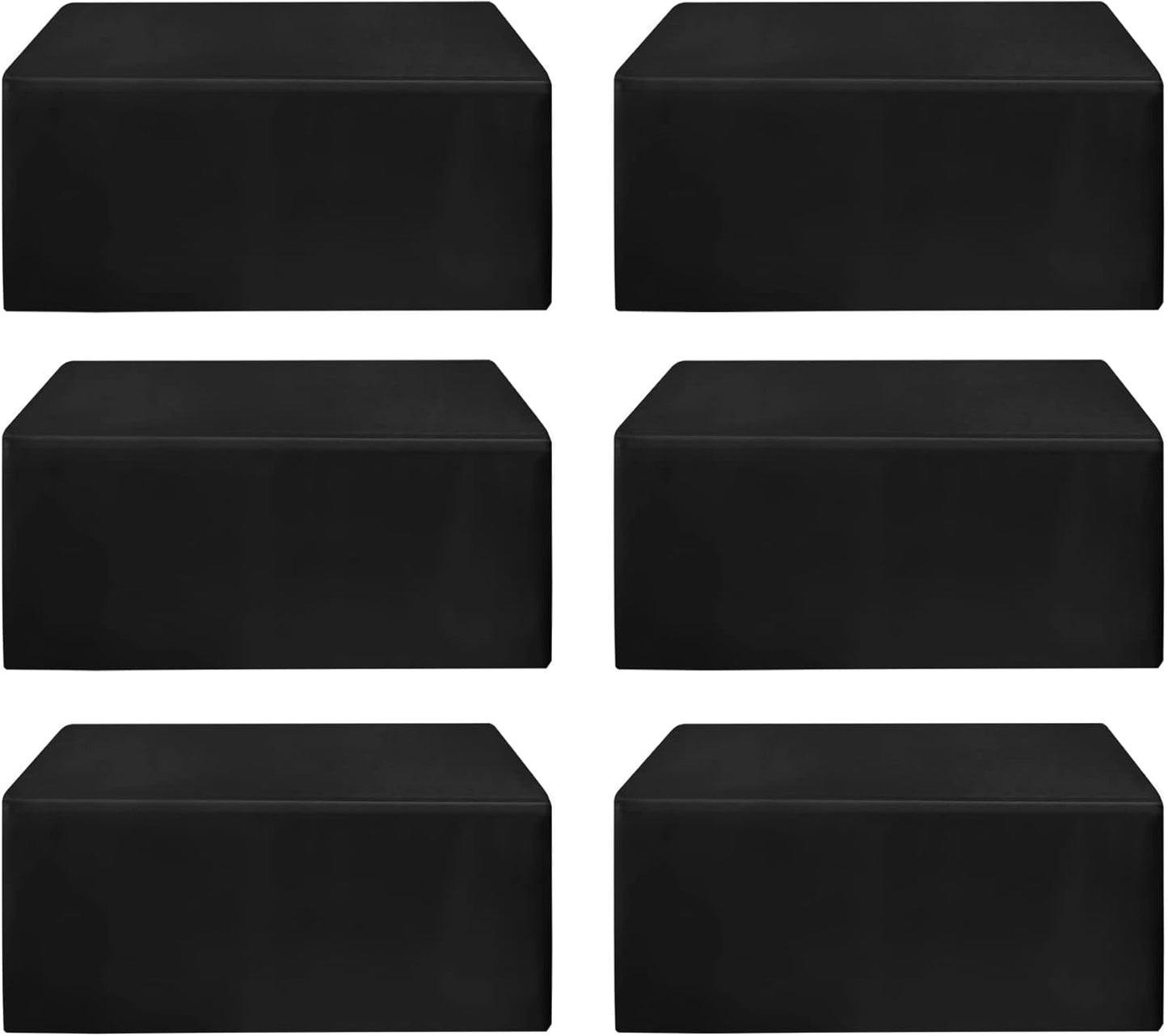 Fitted Table Clothes for 4 Foot Tables - 6 Pack Black Tablecloths