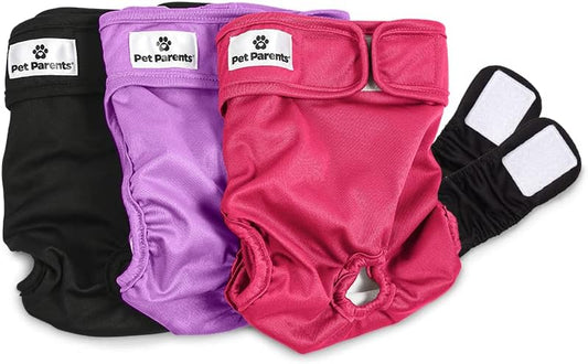 Premium Washable Dog Diapers (3 pack) + Extenders - Large