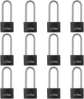 Aluminum Pad Lock 12 Pack Long Shackle Padlocks - Keyed Alike Sets
