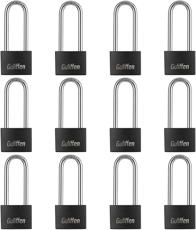 Aluminum Pad Lock 12 Pack Long Shackle for Security Needs