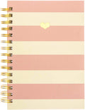 Graphique Hardbound Spiral Journal - Heart of Gold Pink Stripe Design