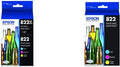 Epson DURABrite Ultra T822 & 822 Cartridge Combo Pack - High Yield Ink