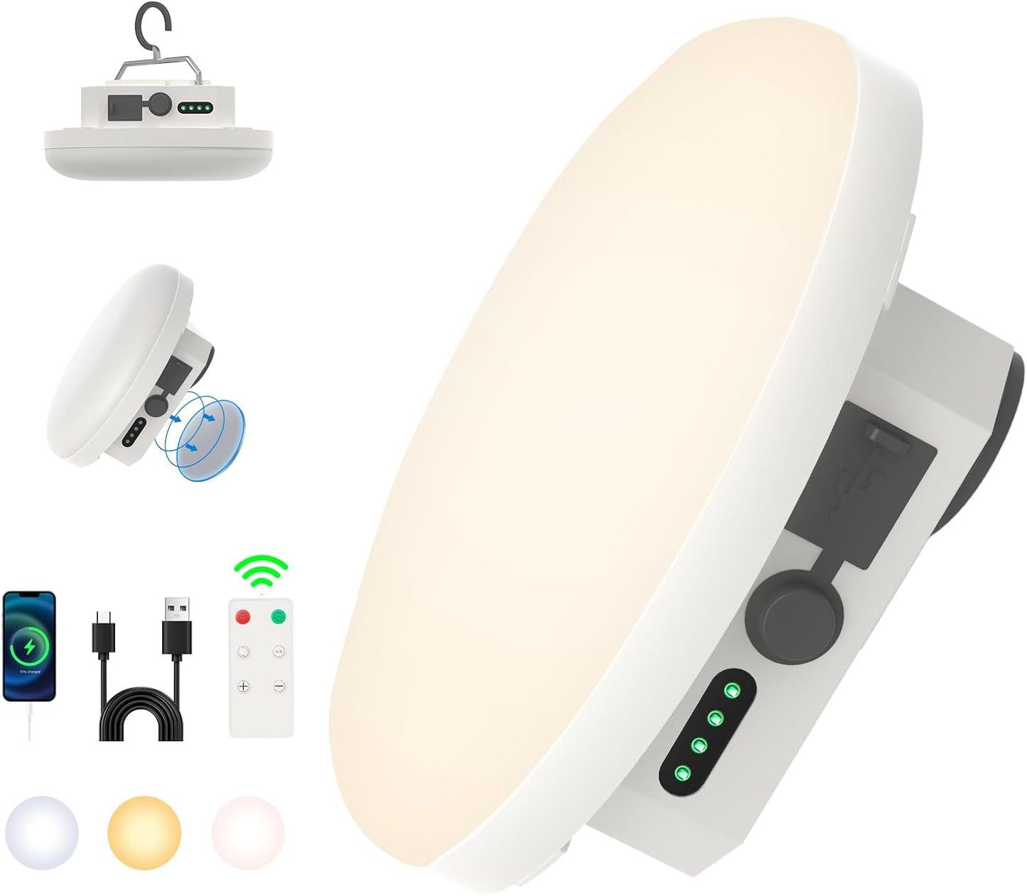10000mAh Rechargeable Hanging Tent Light for Camping & Emergencies
