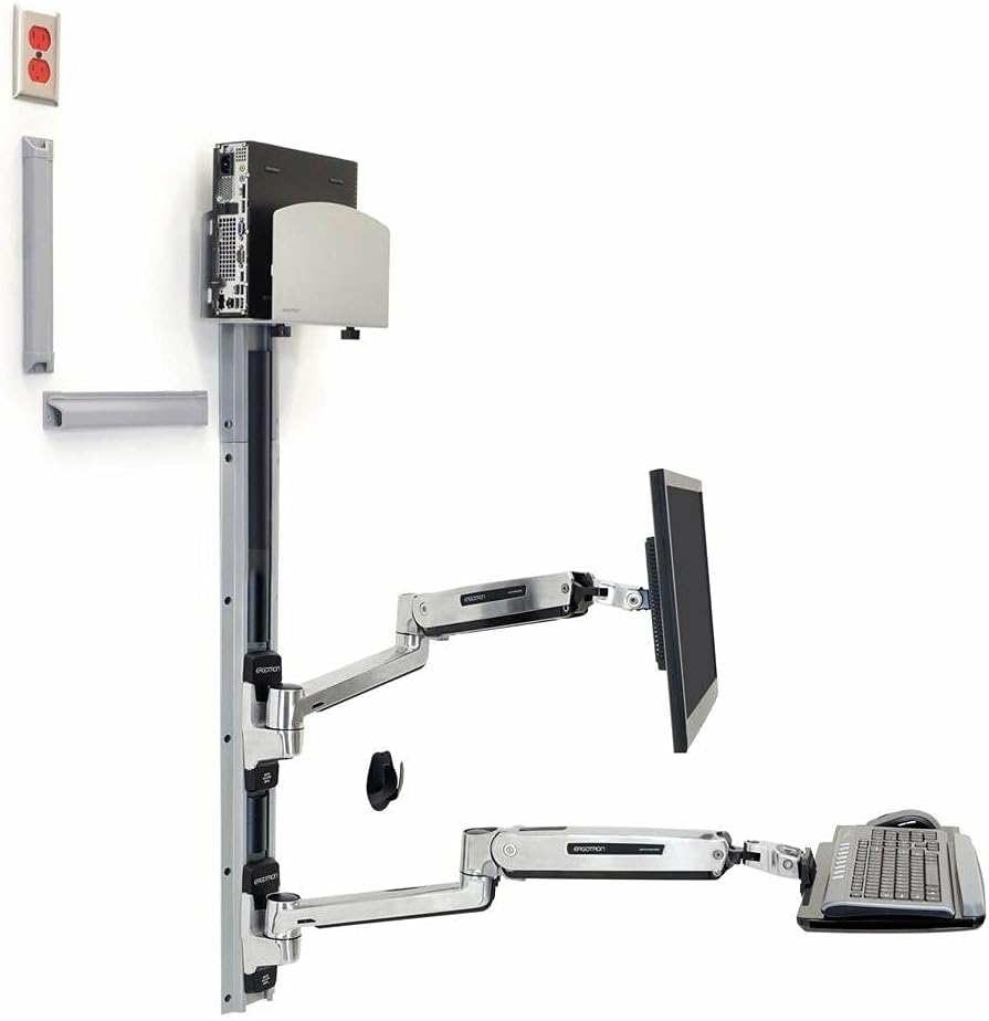 Ergotron Wall Mount Track for CPU and Flat Panel Display