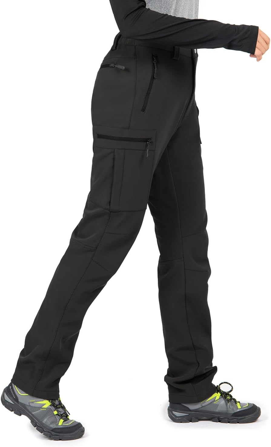 Wespornow Women's Fleece Lined Hiking Pants for Winter Activities