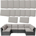 14Pcs Outdoor Cushion Covers Replacement for 6-Seaters Sofa - Washable