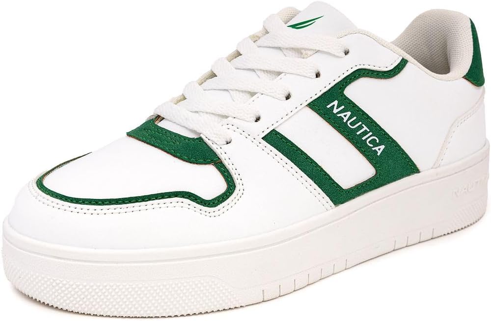 Nautica Womens Lace-Up Fashion Sneakers for Casual Comfort