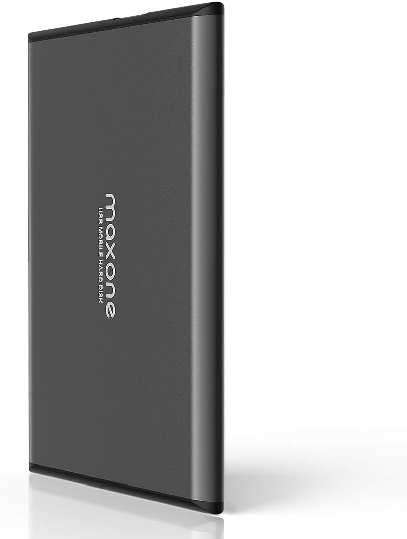 Maxone 750GB Ultra Slim Portable External Hard Drive for PC