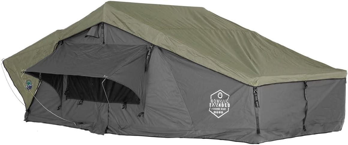 HD Nomadic 4 Extended Roof Top Tent - Green Rain Fly