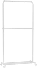 SONGMICS Double-Rod Clothing Rack with Wheels for Easy Storage