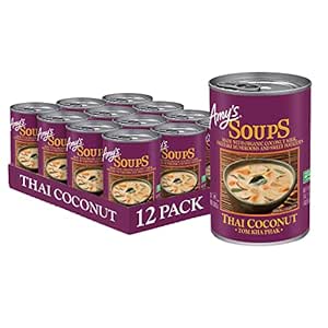 Amy's Vegan Thai Coconut Soup, Tom Kha Phak, Gluten Free Delight