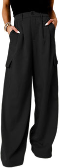 Dokotoo Womens High Waisted Wide Leg Cargo Pants - Lightweight Comfort