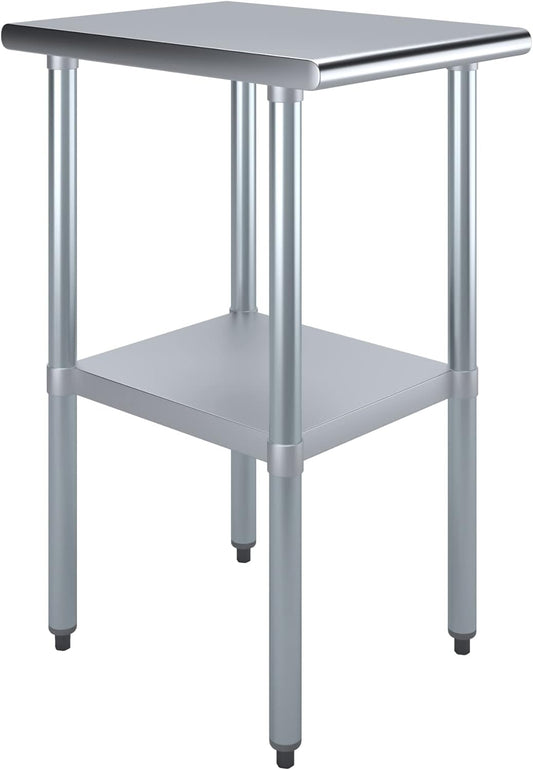 AmGood 24x18 Stainless Steel Work Table | NSF Certified | Kitchen Prep Utility