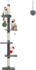 PETEPELA Cat Tower 5-Tier Tall Adjustable Cat Tree - Space Saving