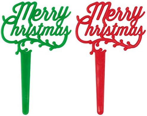 24 ct DecoPac Holly Cupcake Picks - Festive Christmas Decor