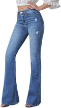 Women's Flare Bell Bottom Jeans High Waisted Wide Leg - Retro Fit look