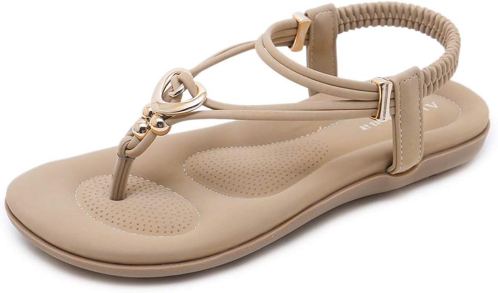 Women's Summer Sandals Beach Bohemian Beaded Ankle Flip Flops