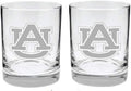 2-Sided Satin Finish Rock Glass Set of 2 for Auburn Tigers Fans