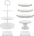 Set of 7 White Cake Stands Metal Dessert Display Holder 3 Tier Cupcake