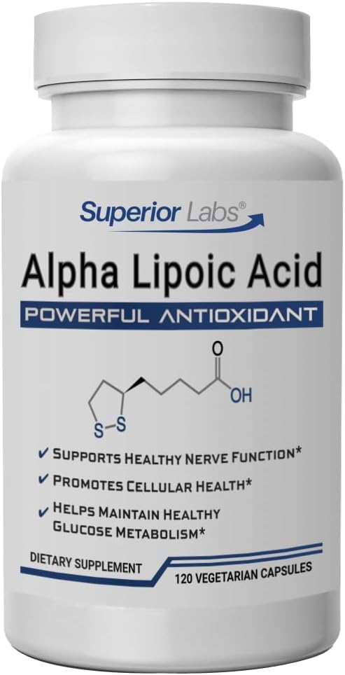 Alpha Lipoic Acid 600 mg Capsules for Nerve Support and Aging