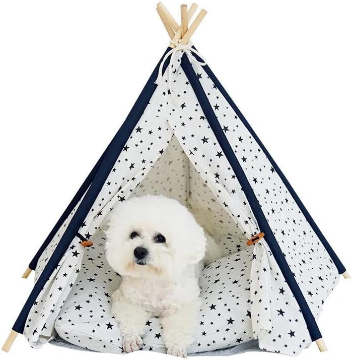 Cozy Pet Tent, Portable Bed, Stars Pattern