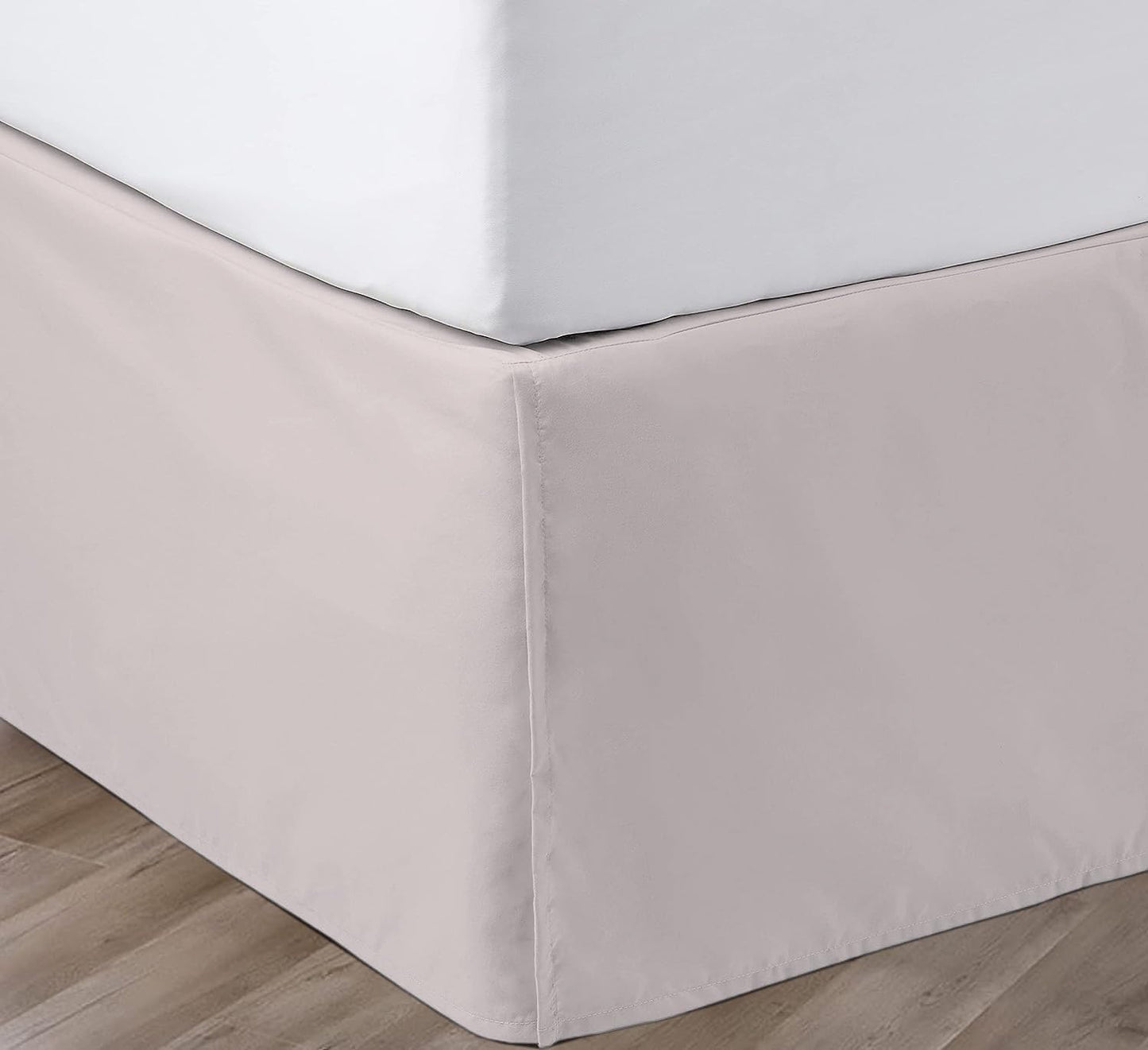 Elegant 15 Inch Drop Bed Skirt for Full Size Beds in Warm Grey