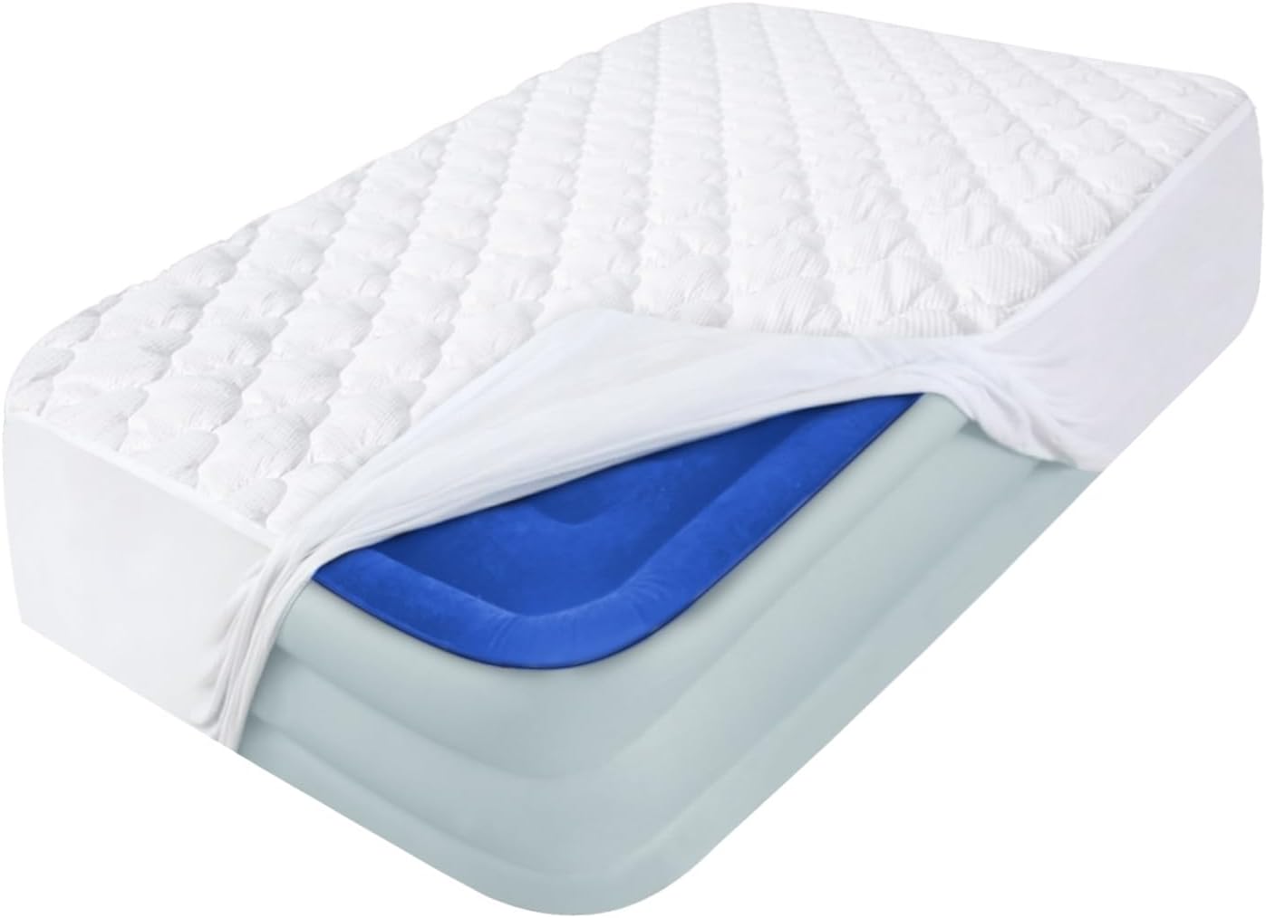 Twin Air Mattress Pad Protector - Soft Quilted Cover for Comfort