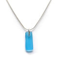 Sea Glass Murmur Pendant Turquoise 16ft Snake Chain - Handmade