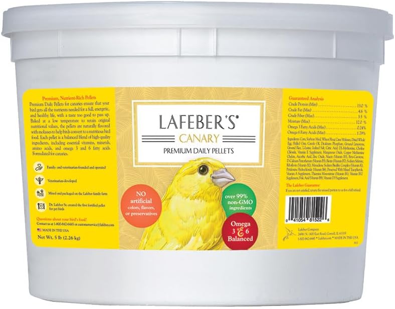 Premium Daily Diet Pellets for Canaries - Non-GMO Ingredients
