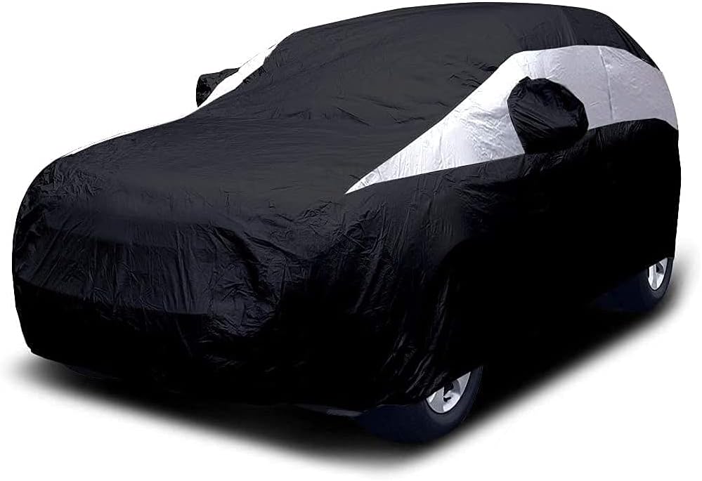 Titan Jet Black Poly 210T Car Cover for Mid-Size SUVs 188-206 in