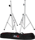 Prox T-SS28P White Heavy-Duty Speaker Tripod Stand Set of 2 - Durable