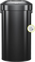 EKO Urban 32 Gallon Round Black Stainless Steel Open Top Waste Bin