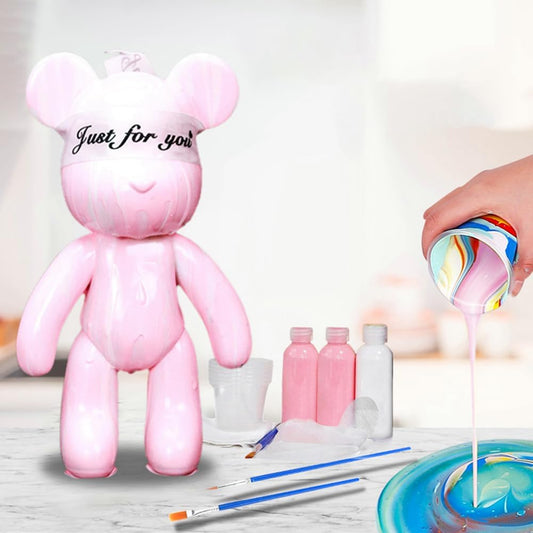 DIY Painting Fluid Bear Kit for Creative Home Decorations